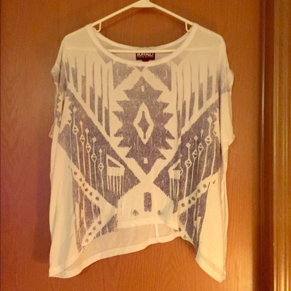 White and Navy crop top - Picture 1 of 3
