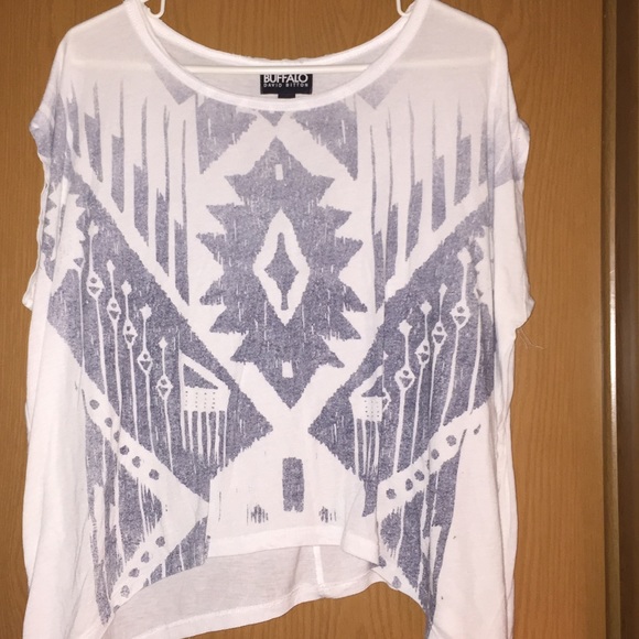 White and Navy crop top - Picture 2 of 3