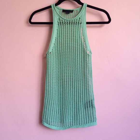 Alexander Wang Mint Open Weave Knit Tank - Picture 2 of 4