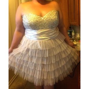 Short length champagne gown