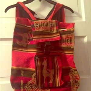 Backpack Color Mix Peruvian Arts Hippie Hand Made