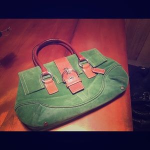 COACH Green Suede Sachel