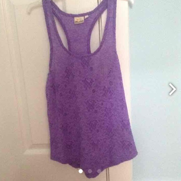 Purple lace see through top