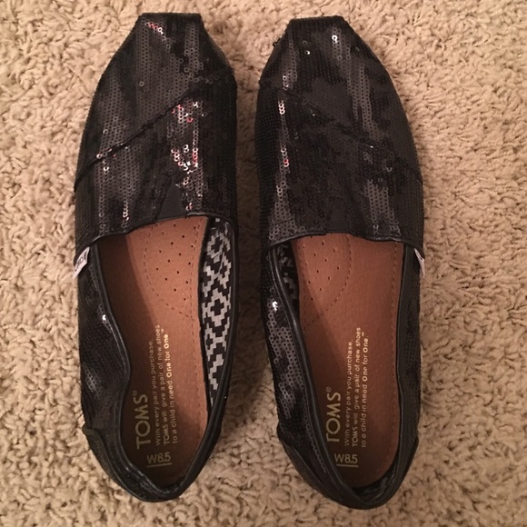 Black sequin TOMS!! Very gently used.