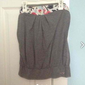 Grey strapless shirt