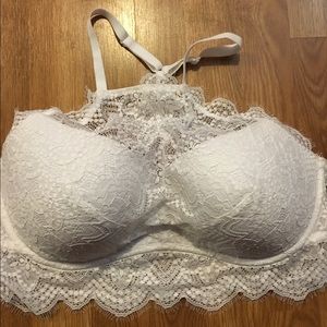 Pink eyelash halter bralette