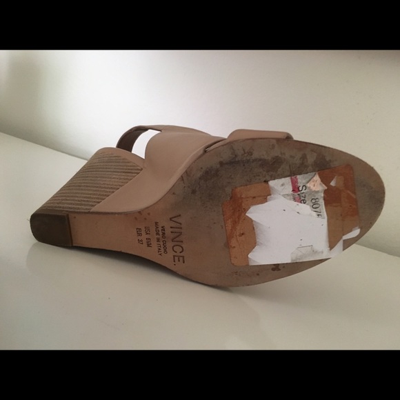 Vince Tan Leather Wedge Heel 6.5 - Picture 3 of 4
