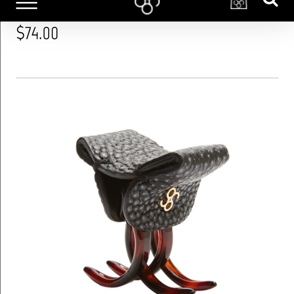 Leather Python Hairclip w 14kgold plated logo bead main image 8