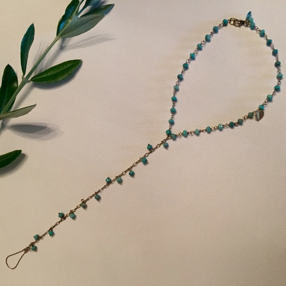 NWT Anthropologie Africa turquoise anklet & charm
