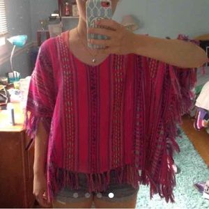 Pink billabong poncho