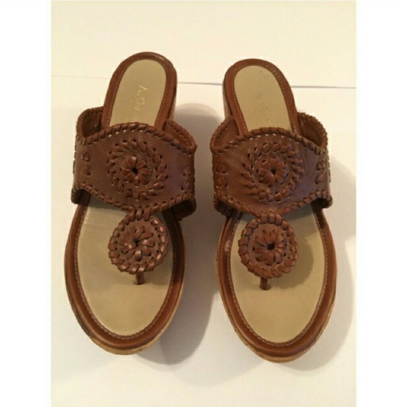 A. Gianetti leather thong wedges sz 7.5