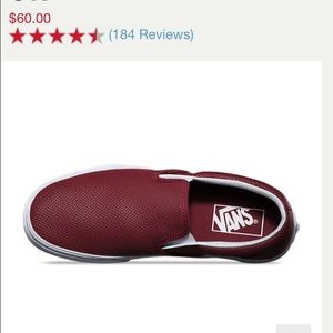 Burgundy vans perforated leather