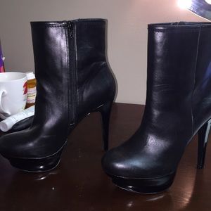 Black platform booties