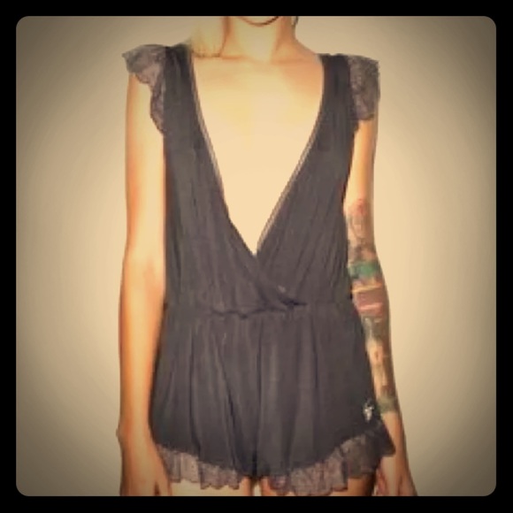Wildfox Charcoal Romper Small