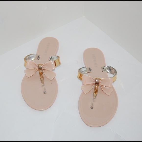 Report Shoes - "Report" bow sandal flip flops 8 EUC