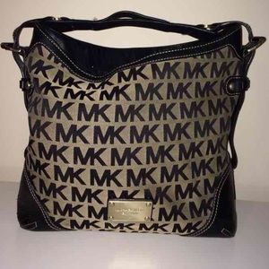 Michael Kors Block MK Hobo Bag (Black/brown)