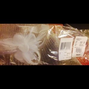 Bridal feather flower hair piece