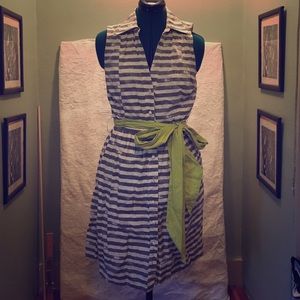 Grey and white striped dress