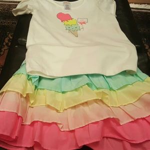 Gymboree girls outfit skirt and top