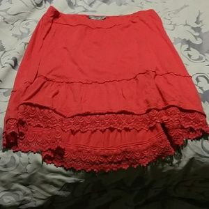 Orangey red Prana skirt