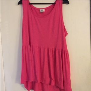 Old Navy Pink Peplum Tank Top
