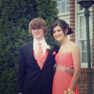 JOVANI STRAPLESS FULL LENGTH PROM GOWN