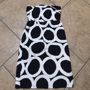 J. Crew Strapless black & white circle dress sz 2