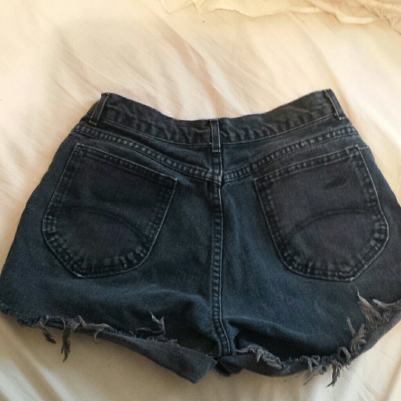 vintage denim high waisted shorts // chic