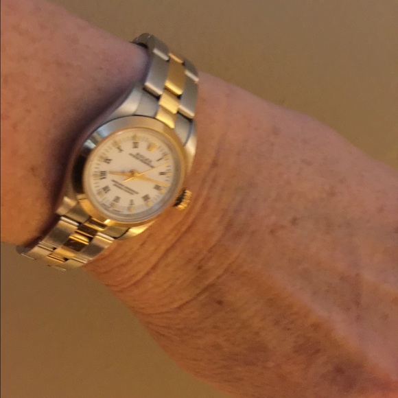 LADIES STEEL & GOLD ROLEX OYSTER PERPETUAL