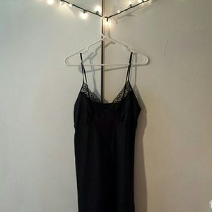 black night slip dress