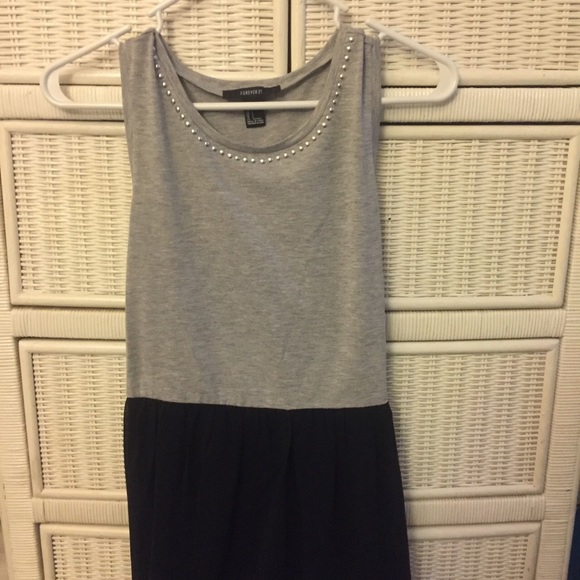 grey and black dress