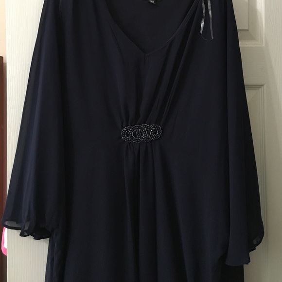 Karina 22W navy blue cocktail dress.
