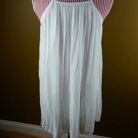 LAST ONE! White Pleated Slip Dress - Picture 3 of 3