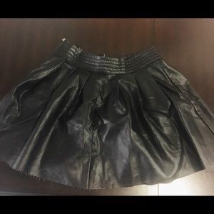 High waisted faux leather skirt