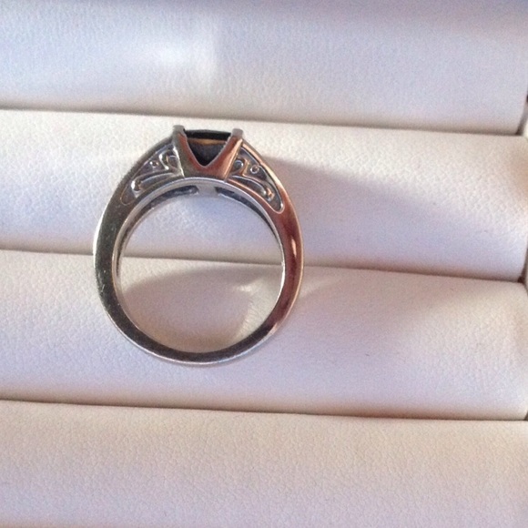 1.75 CT Black Diamond Ring 14K White Gold - Picture 3 of 4