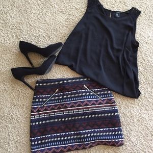 H&M Aztec Mini Skirt NWOT