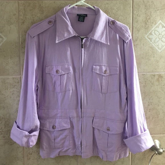 Lavender linen light jacket - Picture 1 of 4