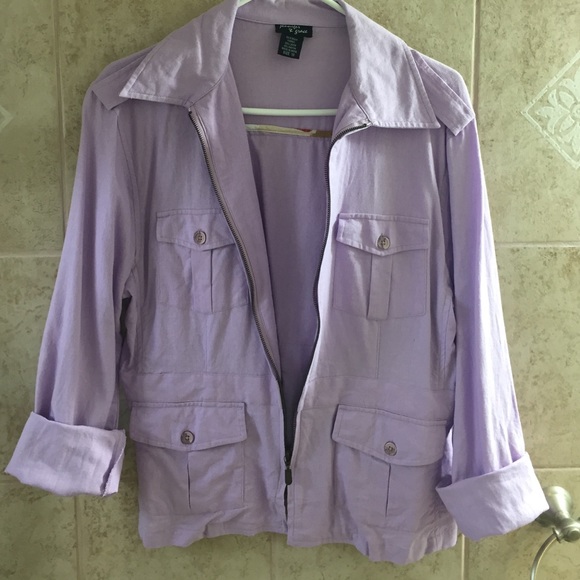 Lavender linen light jacket - Picture 3 of 4