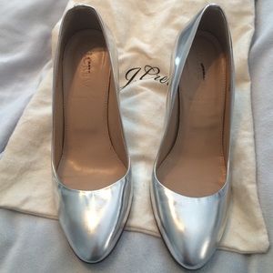 J. Crew Silver Pumps
