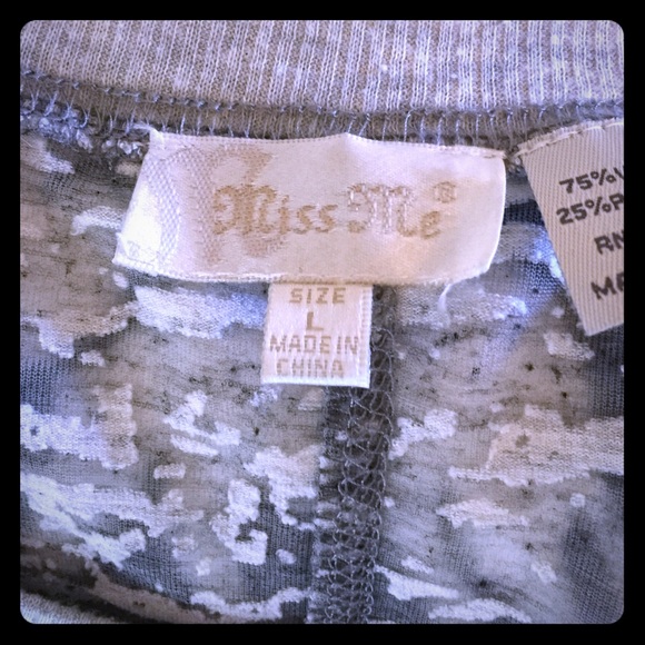 Miss Me sheer destructed top.