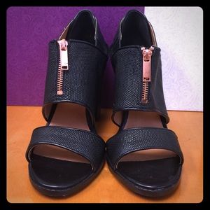 Chunky heeled black sandals