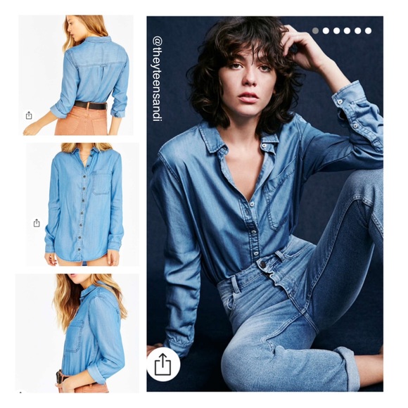 Urban Outfitters Tops - Urban Outfitters BDG Olly Chambray Denim Shirt