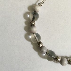 Silver Alex and Ani beaded bangle