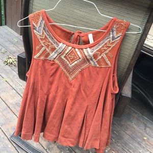 Free People Flowy orange tank top