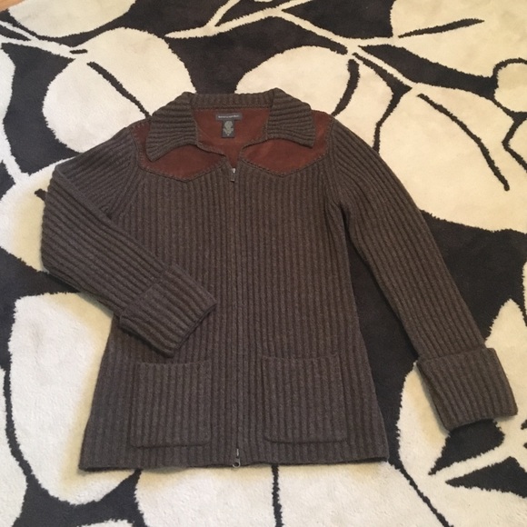 Banana Republic Suede & Lambswool Sweater