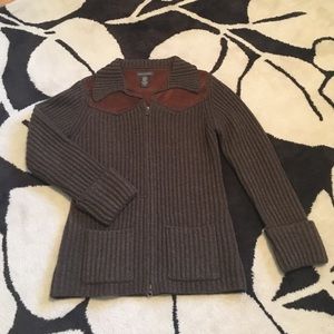 Banana Republic Suede & Lambswool Sweater