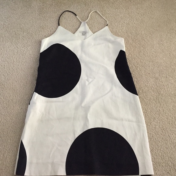 J.Crew black&white polkadot spaghetti strap dress