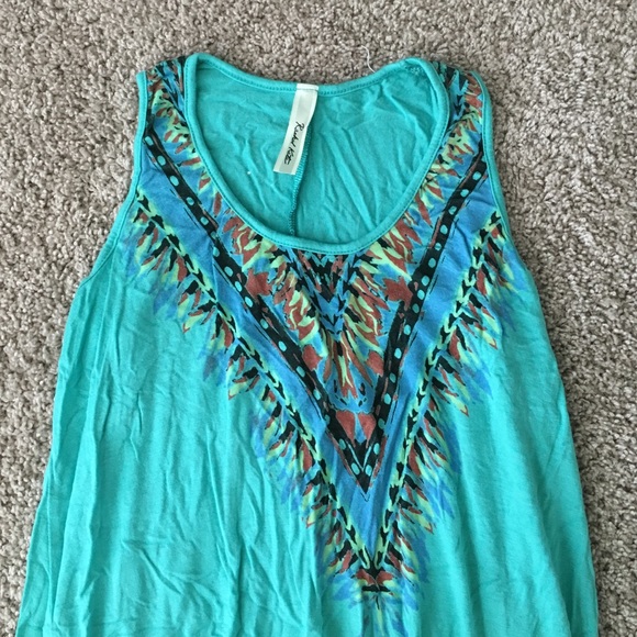 Flowy teal dress - Picture 2 of 4