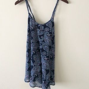 abercrombie & fitch blue paisley short dress