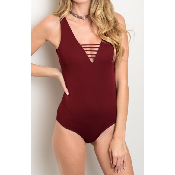 🔷NEW ARRIVAL🔷 deep burgundy body suit S M L - Picture 3 of 3